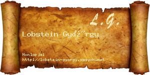 Lobstein György névjegykártya